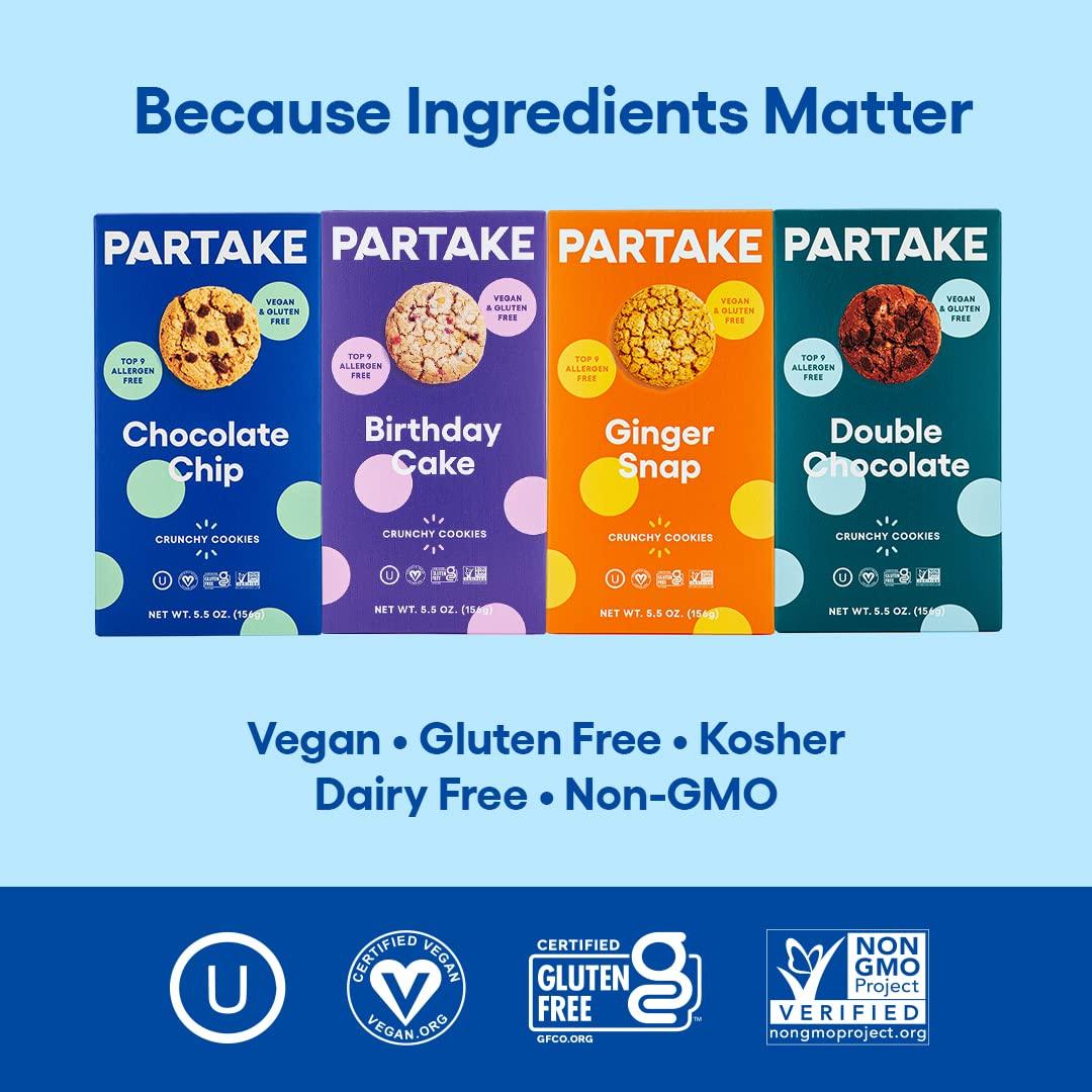 Partake Foods Crunchy Vegan Cookies - 4 Box Variety Pack | Vegan ...