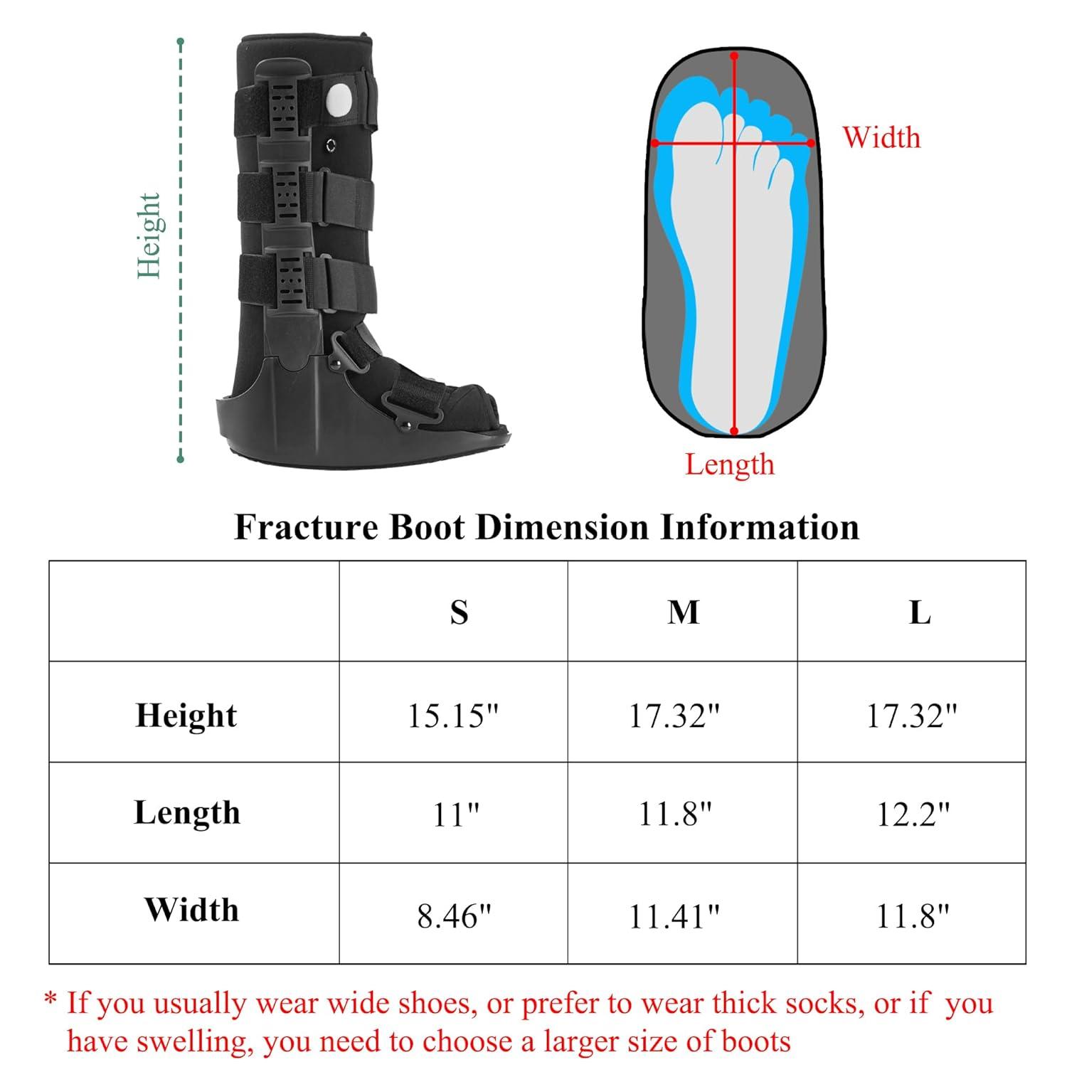 Air Walking Boot Tall Fracture CAM Walker for Left/Right Foot