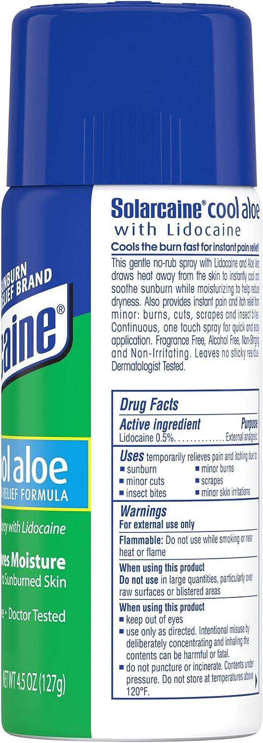 Solarcaine Cool Aloe Burn Relief Spray, Alcohol-Free - 4.50 Ounce