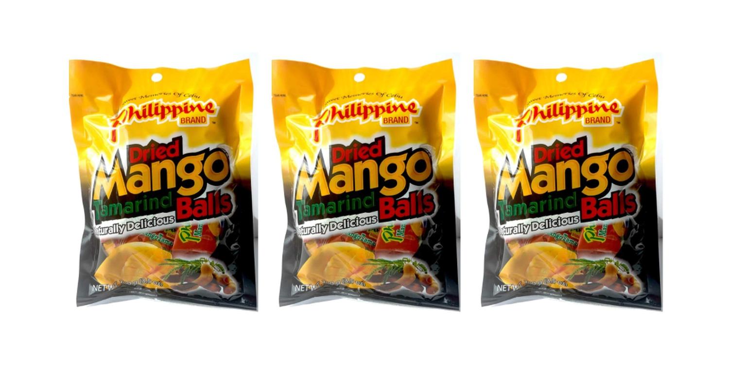 Philippine Brand Dried Mango Tamarind Balls, 3.53Ounces Pouches (Pack