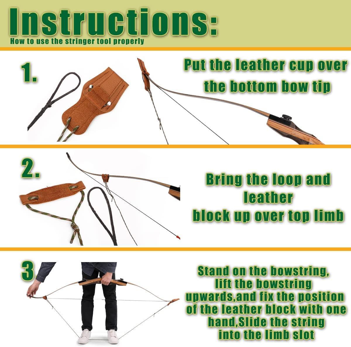 LWANO Archery Recurve Bow Stringer Tool for Recurve Bow and Longbow Accessories(Nylon Rope