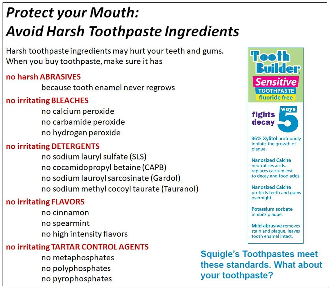 Squigle Tooth Builder SLS Free Toothpaste Stops Sensitivity, Prevents