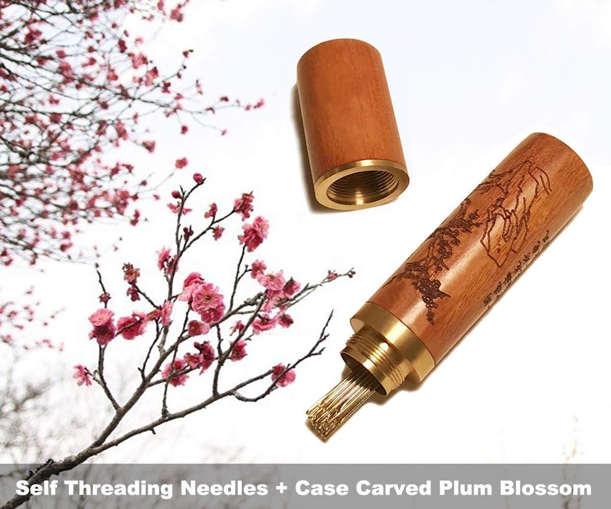 12pcs Sandalwood Needle Tube For Diy Sewing Needle Storage & Stainless  Steel Needle Container For Home Use