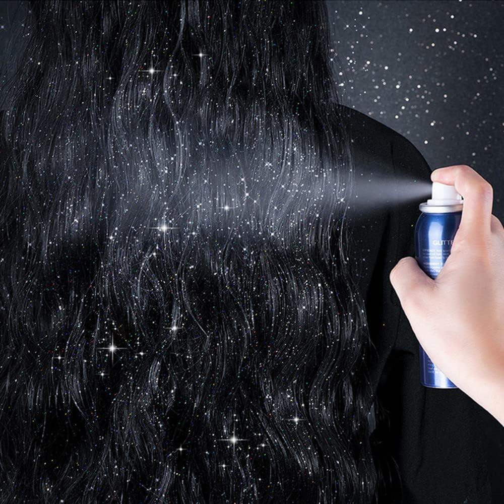 Mysense Glitter Spray for Hair and Body Silver Glitter Hairspray with