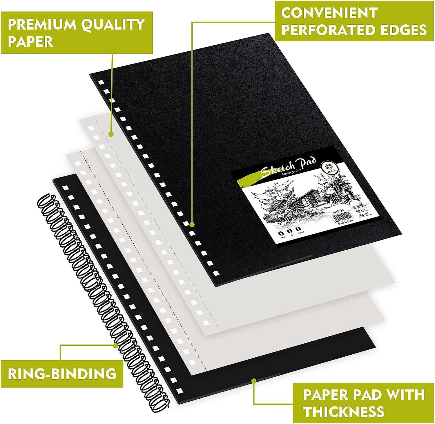 Conda 8.5x11 Hardbound Sketch Book, Double-Sided Hardcover