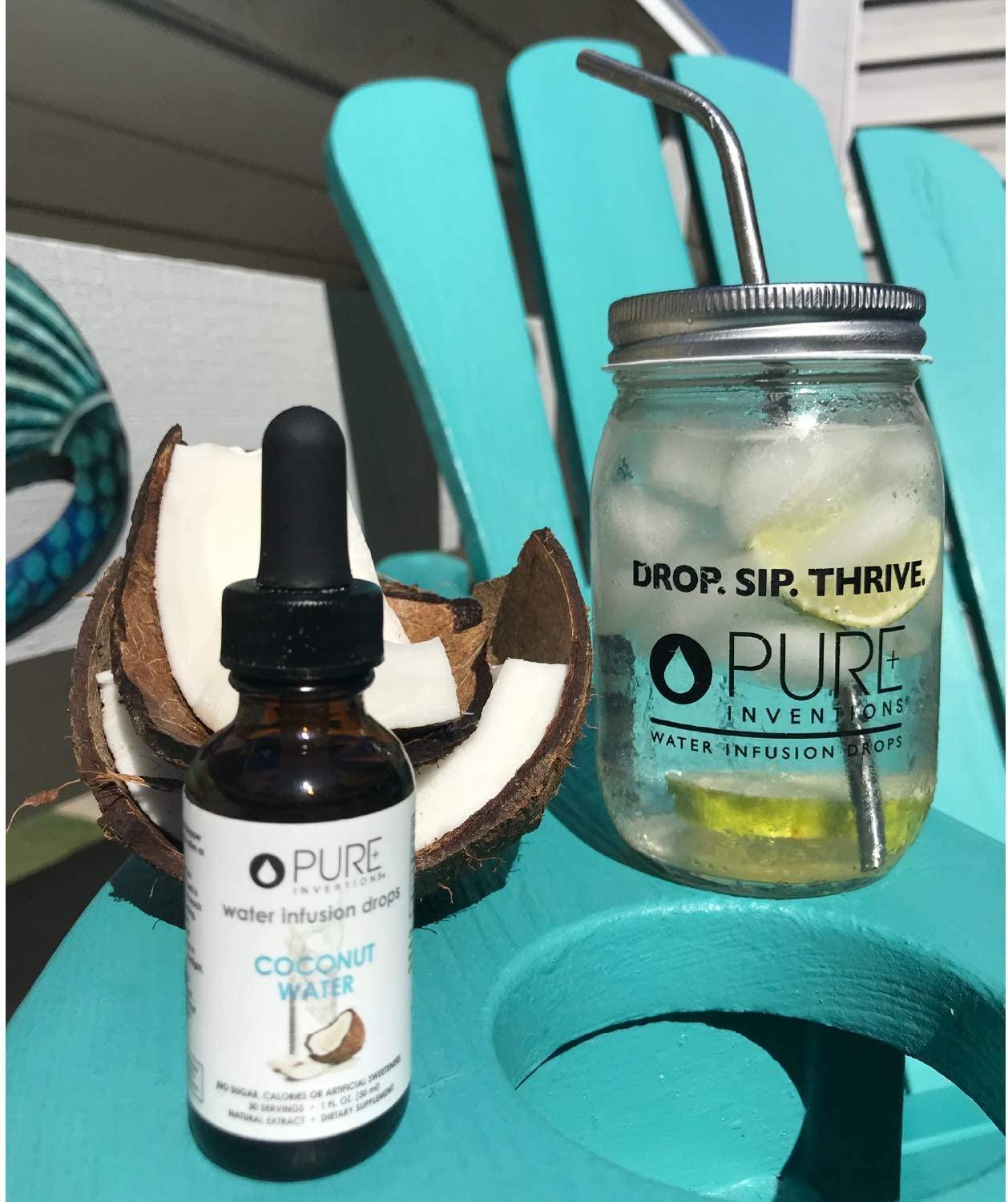 Pure Hydration Coconut Water Drops, 30 Servings, 1oz (Packaging May Vary)