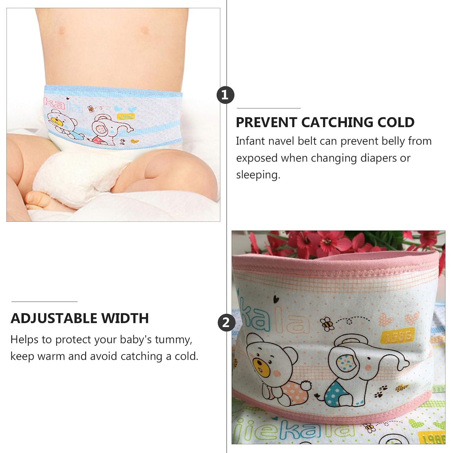 HEALLILY Baby Belly Button Band 4pcs newborn belly belt Cotton