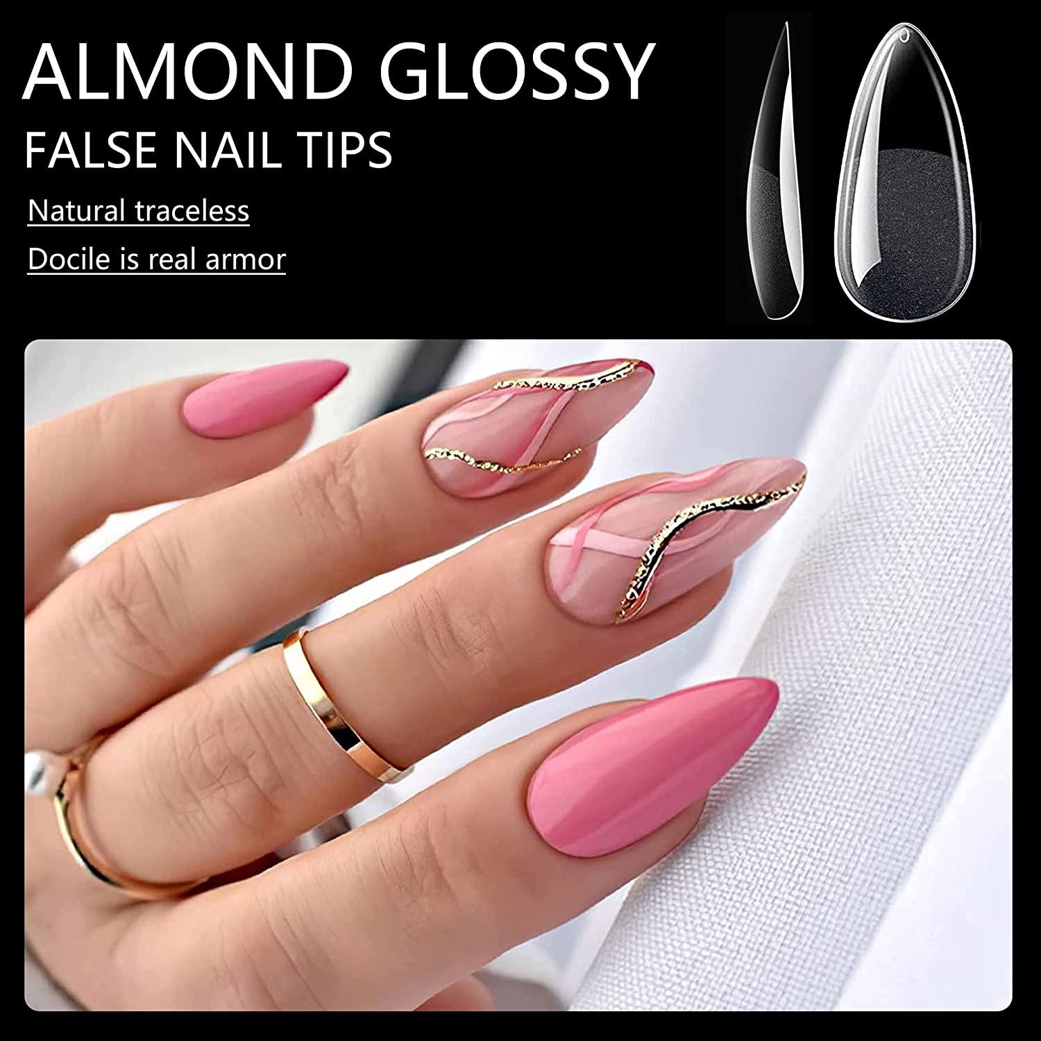Fofosbeauty 24 pcs Almond Nails Designs 2023, Medium Press on Nails French  Tip Nails, Hot Pink Taiji - Walmart.com