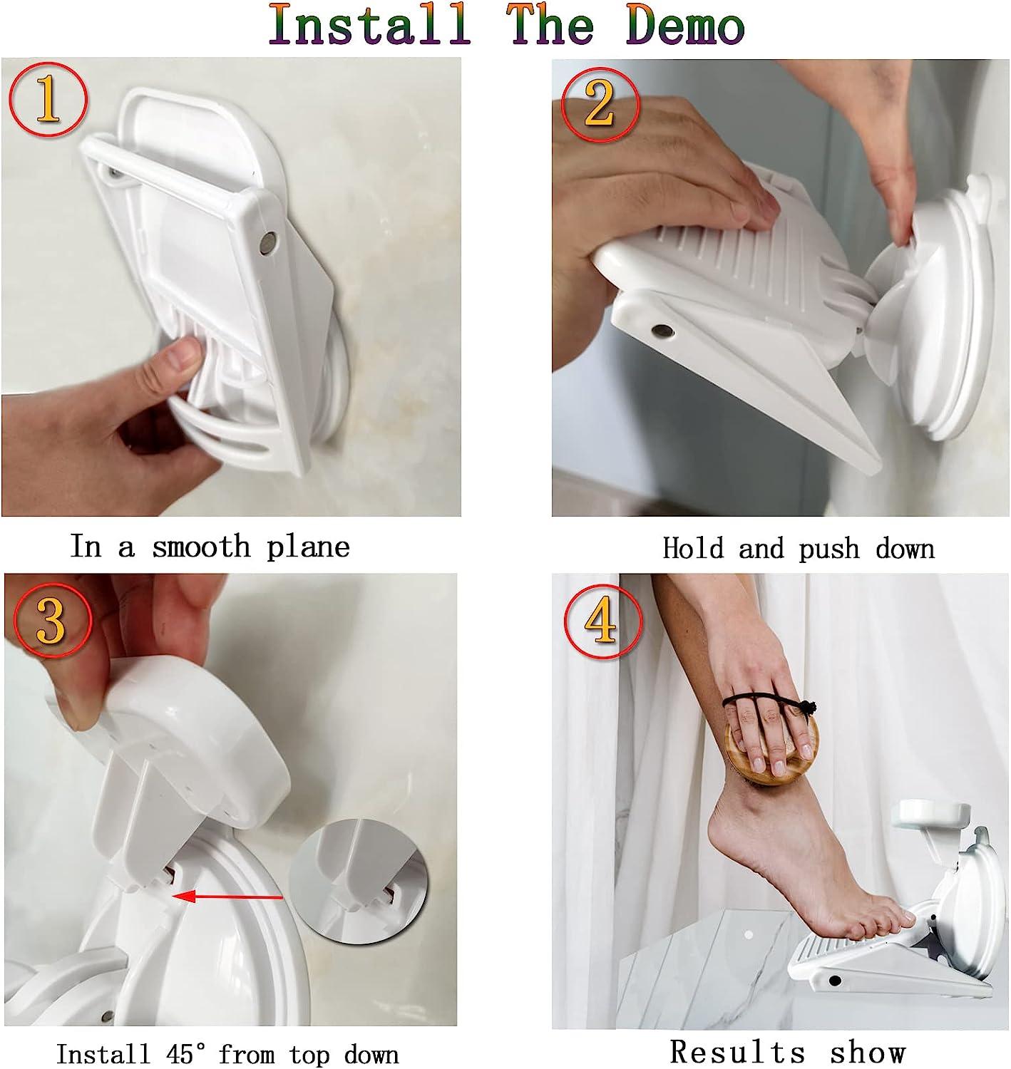 Shower Foot Rest,Shower Foot Rest for Shaving Legs Upgrade Attach Soap