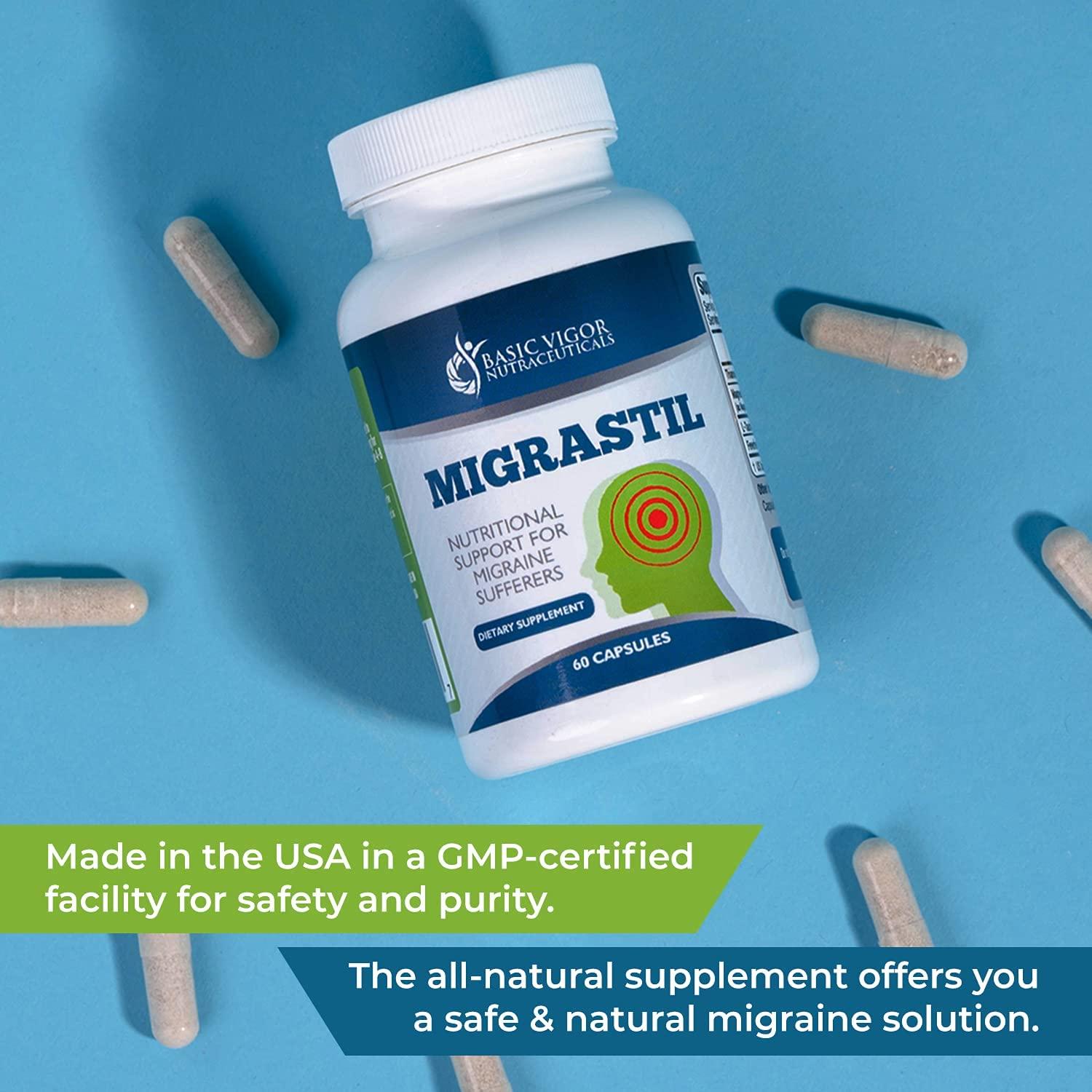 Migrastil Migraine Relief Capsules (60 ct) Natural Vegetarian