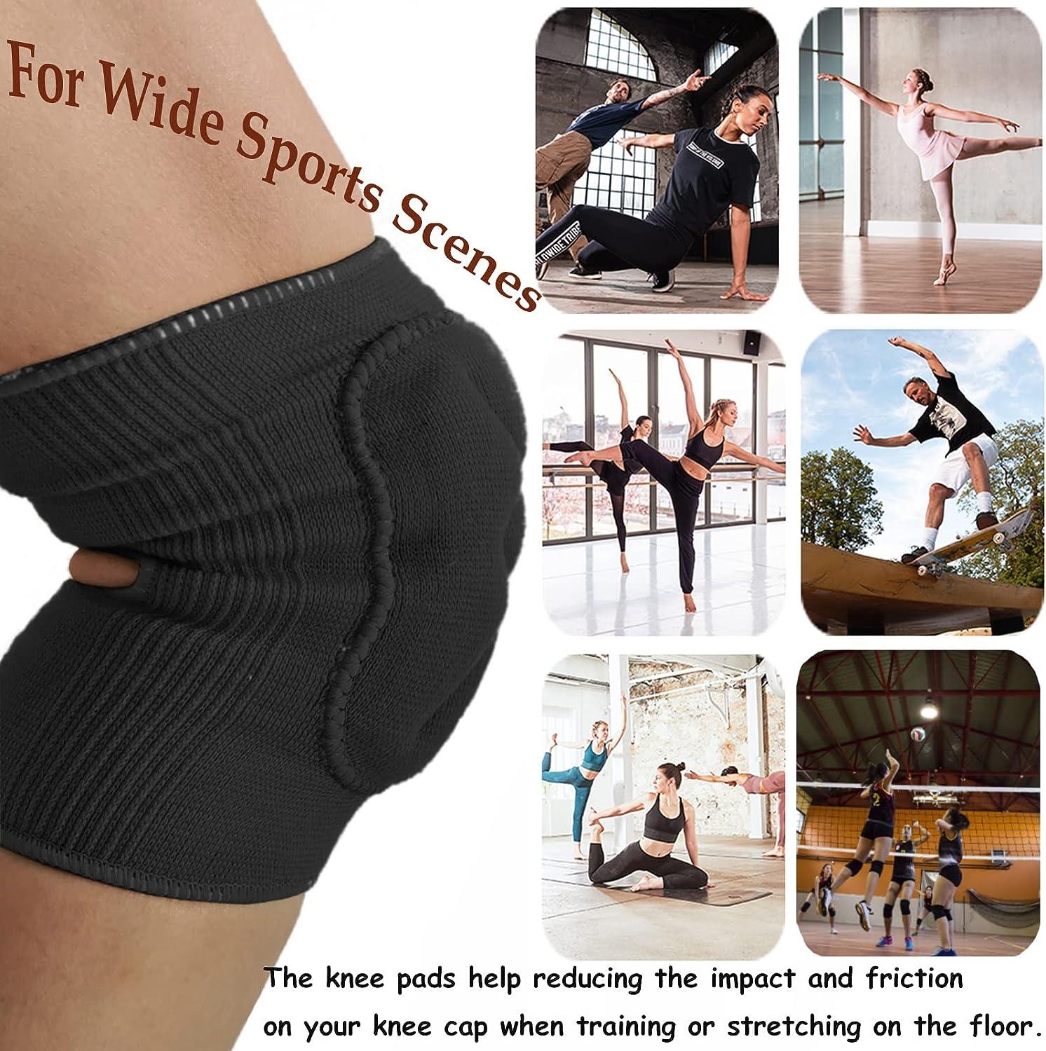 DANCEYOU Dance Knee Pads Thick Soft Sponge Volleyball Knee Brace