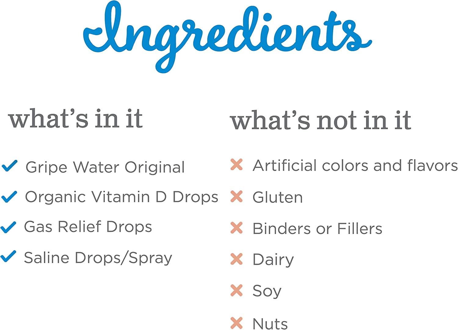 Mommy's Bliss Newborn Essentials Gift Set Gripe Water, Vitamin D Drops, Gas Drops, & Gentle