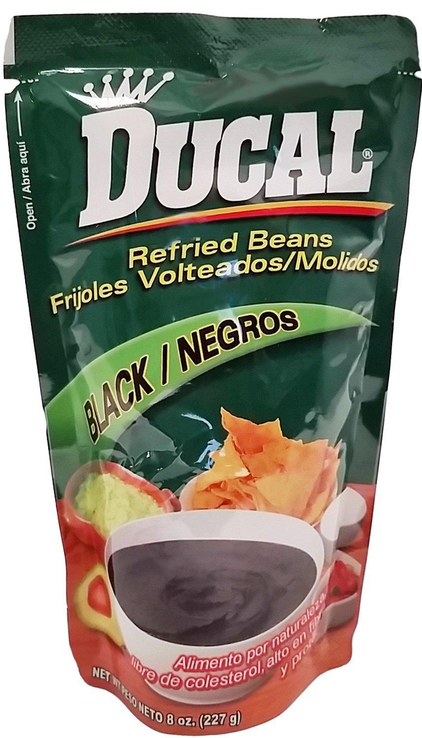 Ducal Refried Black Beans 8 oz Frijoles Negros Refritos (Pack of 6)