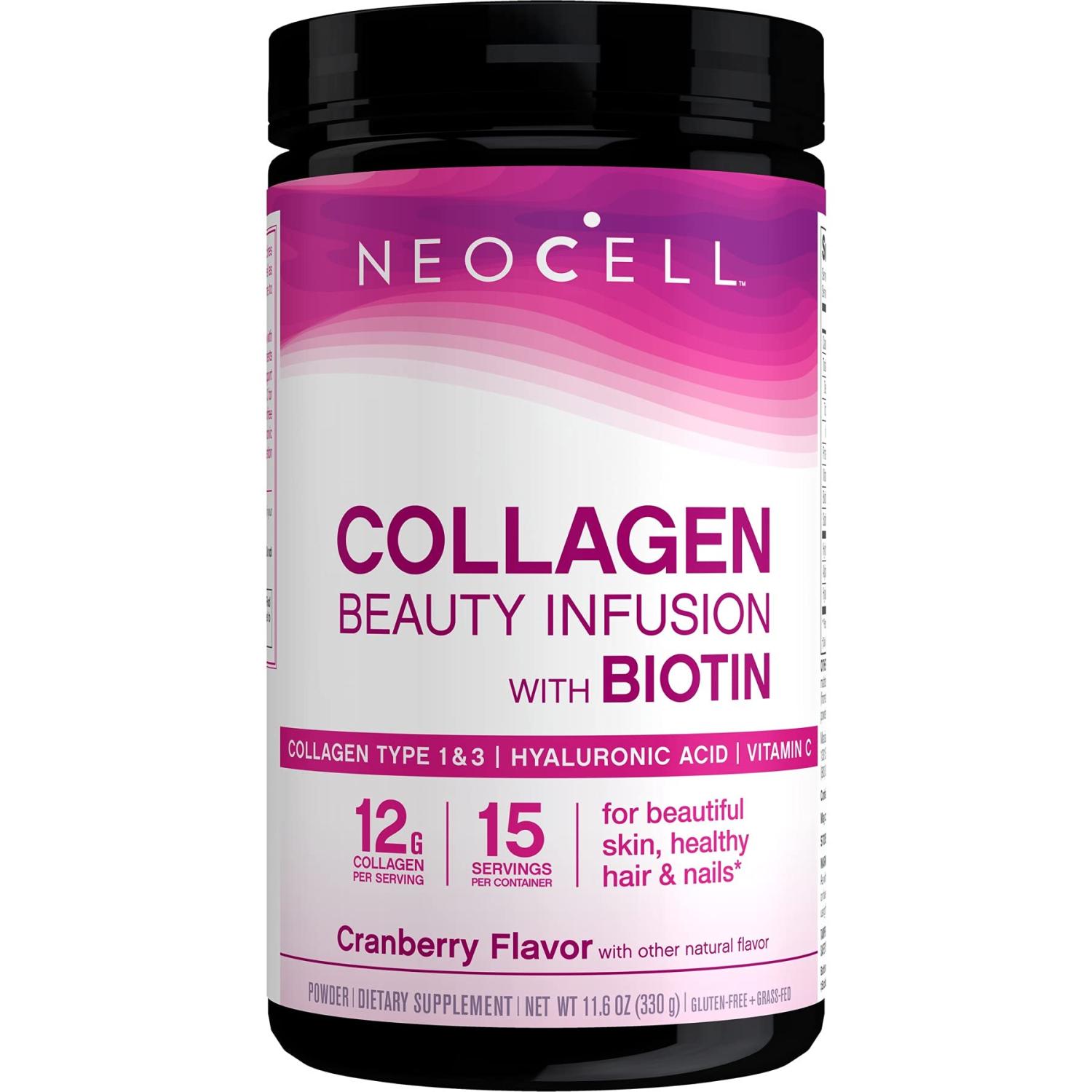NeoCell Beauty Infusion Collagen Supplement Drink Mix Powder, 6,000mg