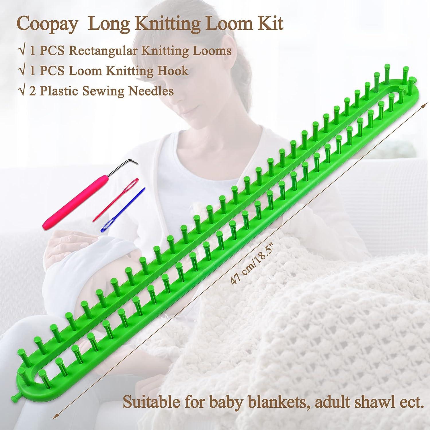 Tidy Crafts Long Knitting Loom Set -4 Different Looms W/ Hook And