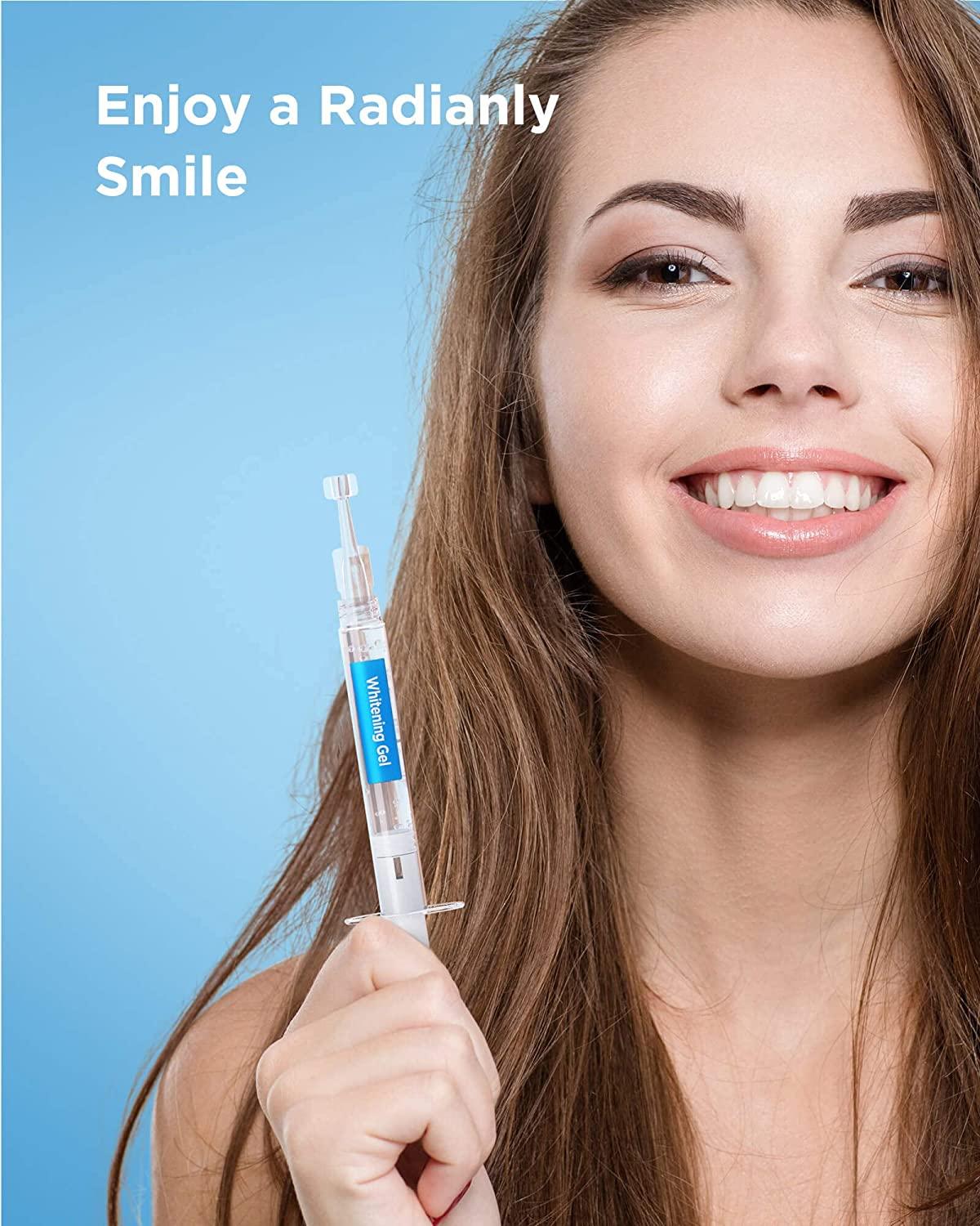 8 Pack Teeth Whitening Gel Syringes, 35 Carbamide Peroxide, Low Sensitivity Formula