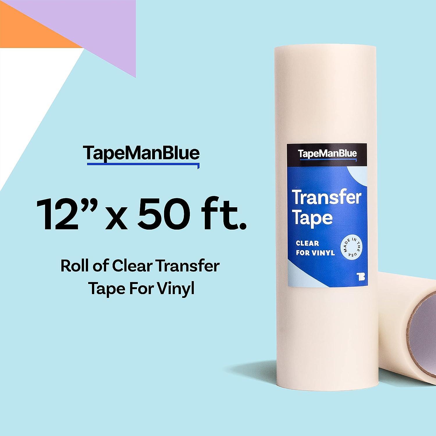 Clear Transfer Tape For Vinyl - 12" X 50' Roll, Made In USA For Cricut & Decals