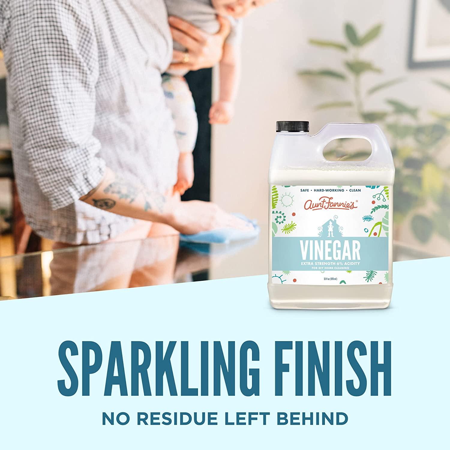 Aunt Fannie's All Purpose 6 Distilled White Cleaning Vinegar, 33 Ounce, Multipurpose Household