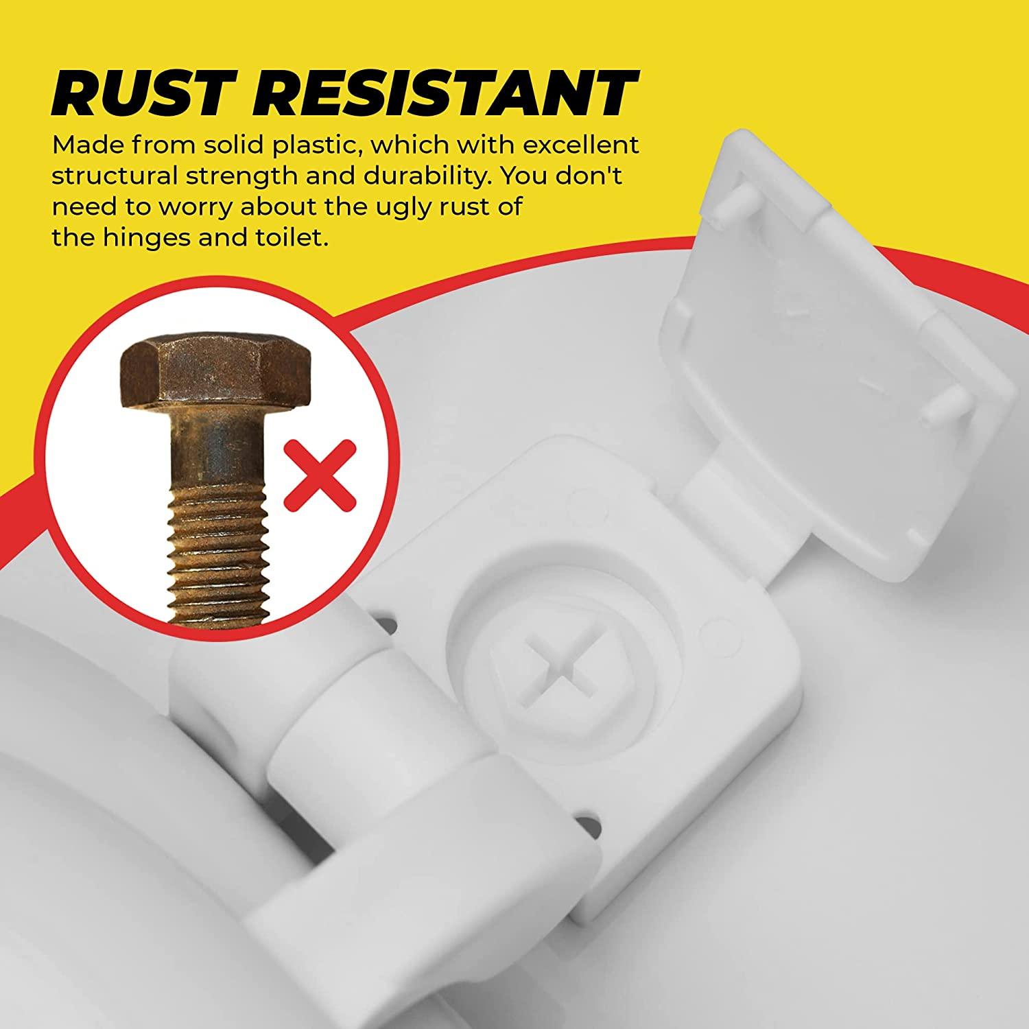 White Plastic Toilet Seat Hinge Replacement with Bolts Screw and Nuts