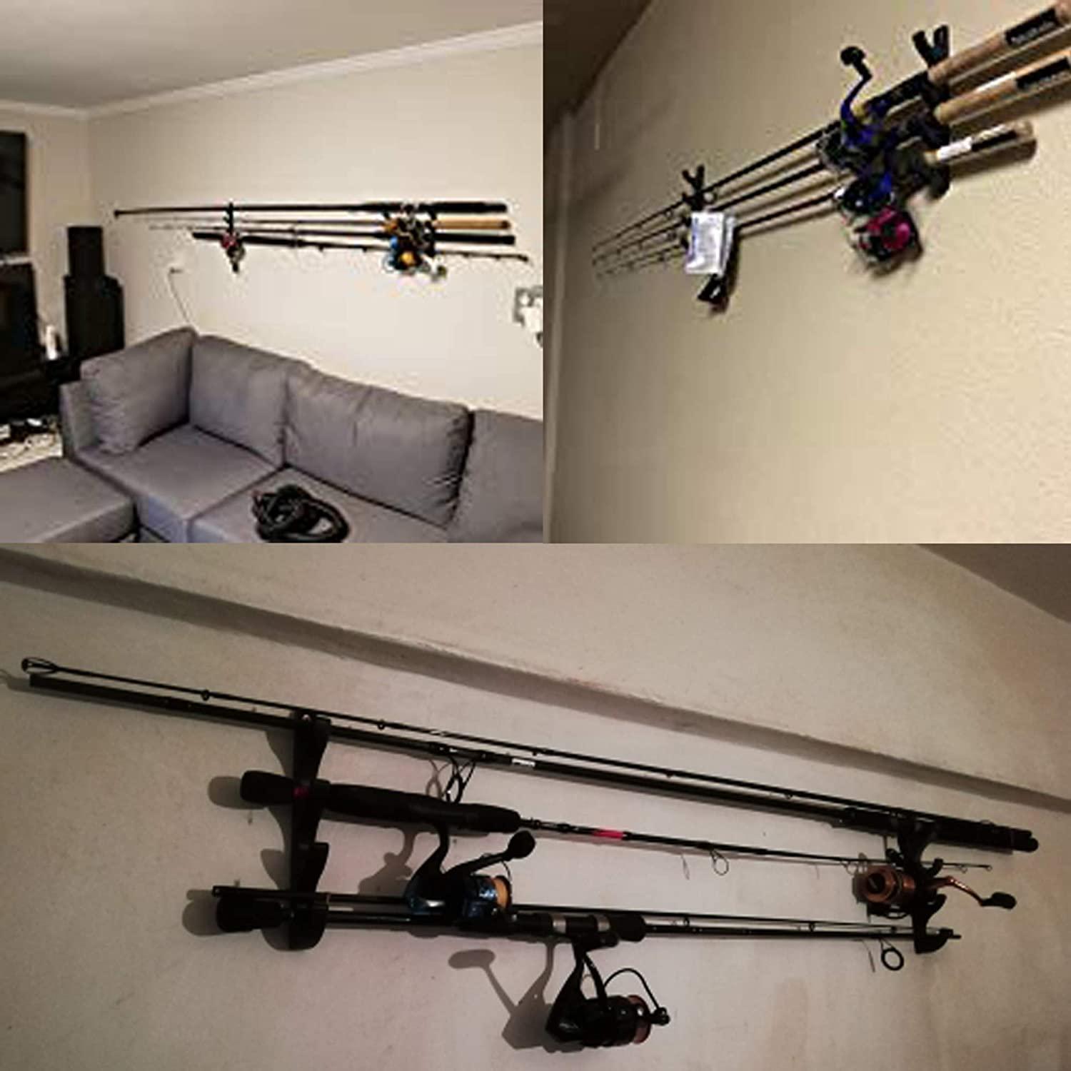 YYST Horizontal Fishing Rod Storage Rack Holder Wall Mount - Holds 8 Rods,  Screws Included | Buy Now with Express International Delivery | GoSupps.com