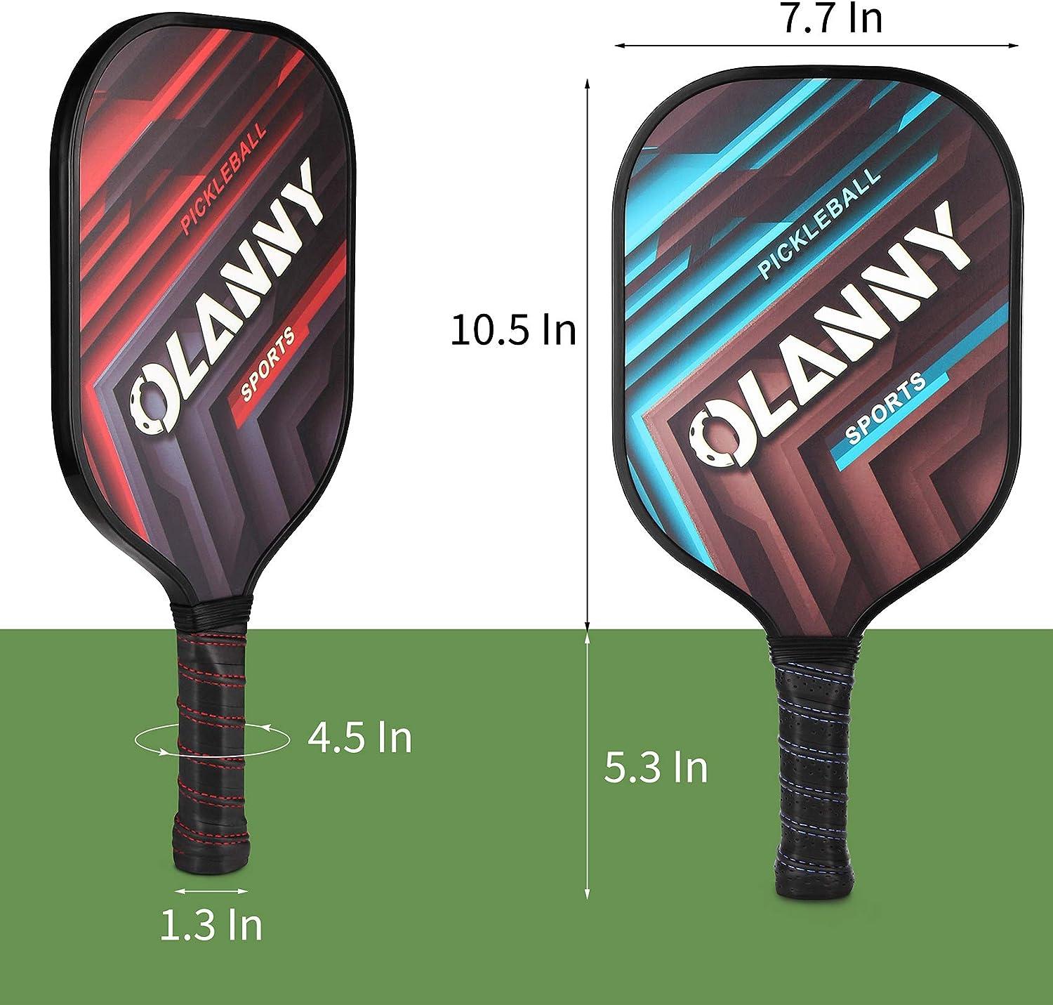 OLANNY Graphite Pickleball Paddles 4 Pack Premium Rackets Fiber Face