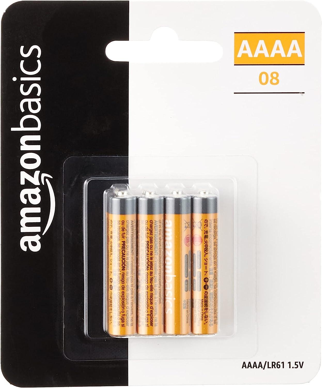 Basics 8 Pack AAAA High-Performance Alkaline Batteries, 3-Year Shelf  Life 8 AAAA