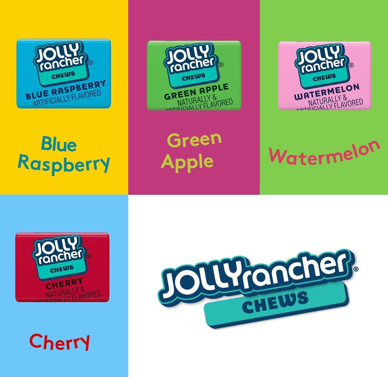 JOLLY RANCHER Chewy Candy Bulk Assorted Flavors 2.06oz (Pack of 12) Green Apple, Cherry