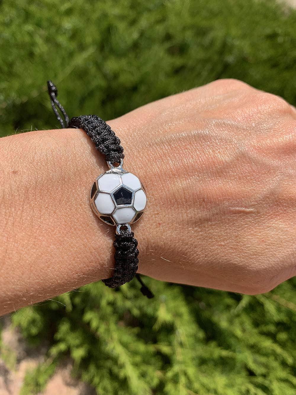 Adjustable Football Bracelet&Bangles Soccer Rectangle Logo Silver Snake Chain Custom Bracelet For Male Sports Findings