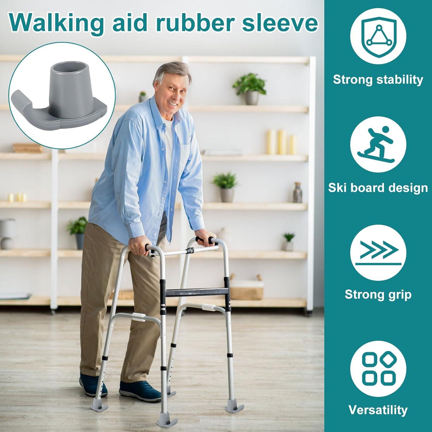 4Pcs Walking Frame Glide Skis Heavy Duty Rubber Ferrules Universal