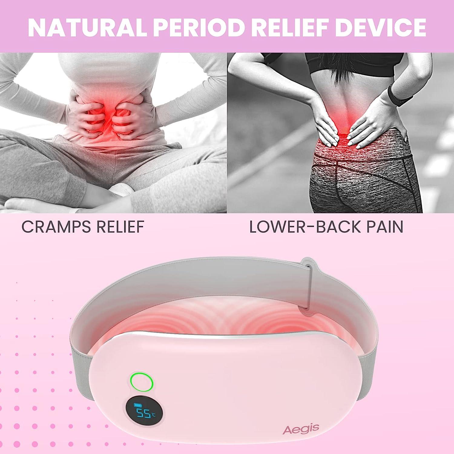 Portable Heating Pad for Cramps. Period Pain Relief Device & Menstrual  Heating Pad Massager for PMS Back Pain. Cordless 3 Heat Modes Menstruation  Cramp Relief Massage with Pads for Women & Girls.