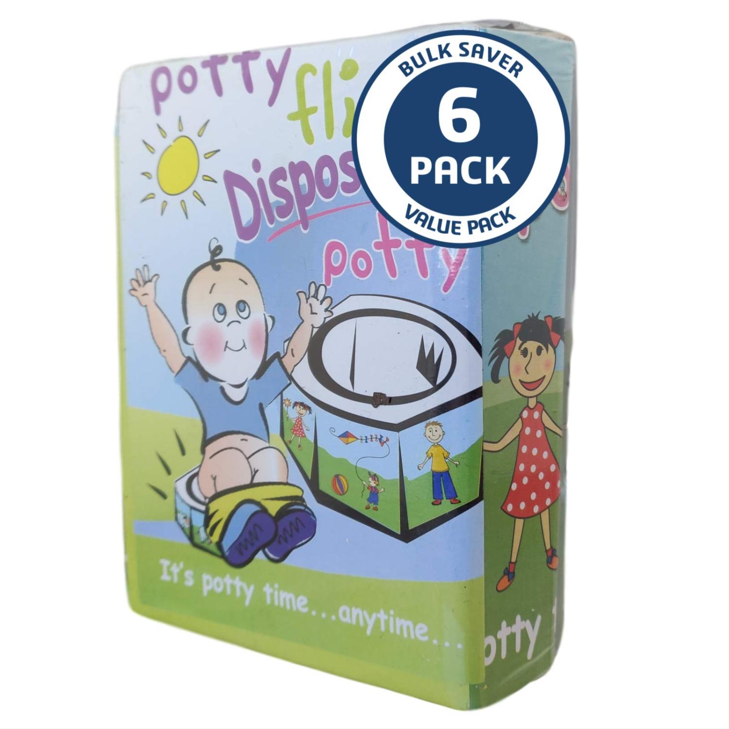 Potty Flip Disposable Potty 6 Pack Portable PottyTraining Potty