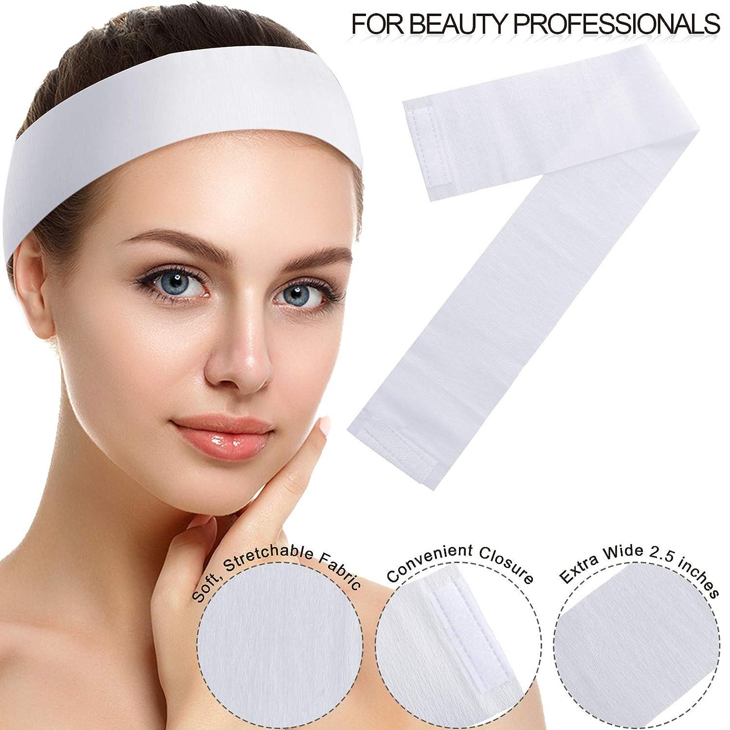 50 Pack Disposable Spa Headbands Soft Non-woven Facial Hair