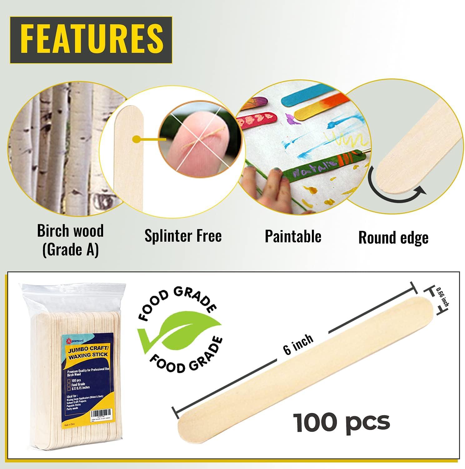 Wooden Multi-Purpose Popsicle Sticks Craft Ice Cream Wax Waxing Tongue  Depressor Wood Sticks Kitchen Accessories