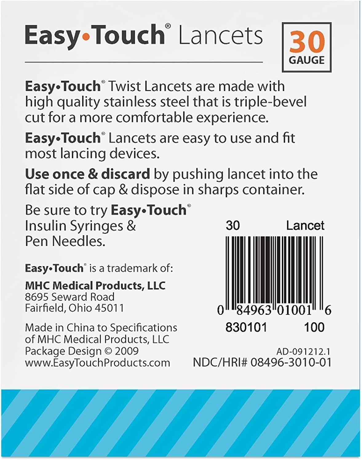 Easy Touch 30 Gauge Twist Lancets 200 Count Premium Quality Lancets