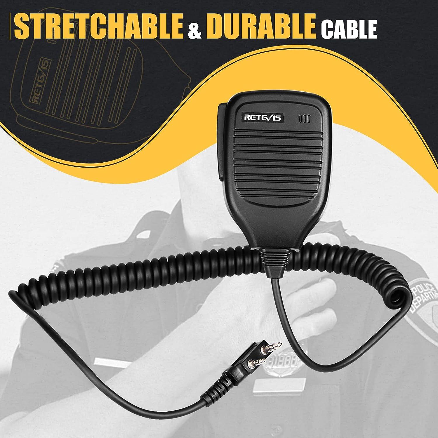 Retevis Tweeweg Radio Handheld Luidspreker Microfoon met PTT 2 Pin Compatibel met Minland G15 / G18 Walkie Talkie Motorola GP68 GP88 GP300 CT150 P040 Pro1150 XTN446 CLS1110 HYT TC-500 TC-600 (1 St