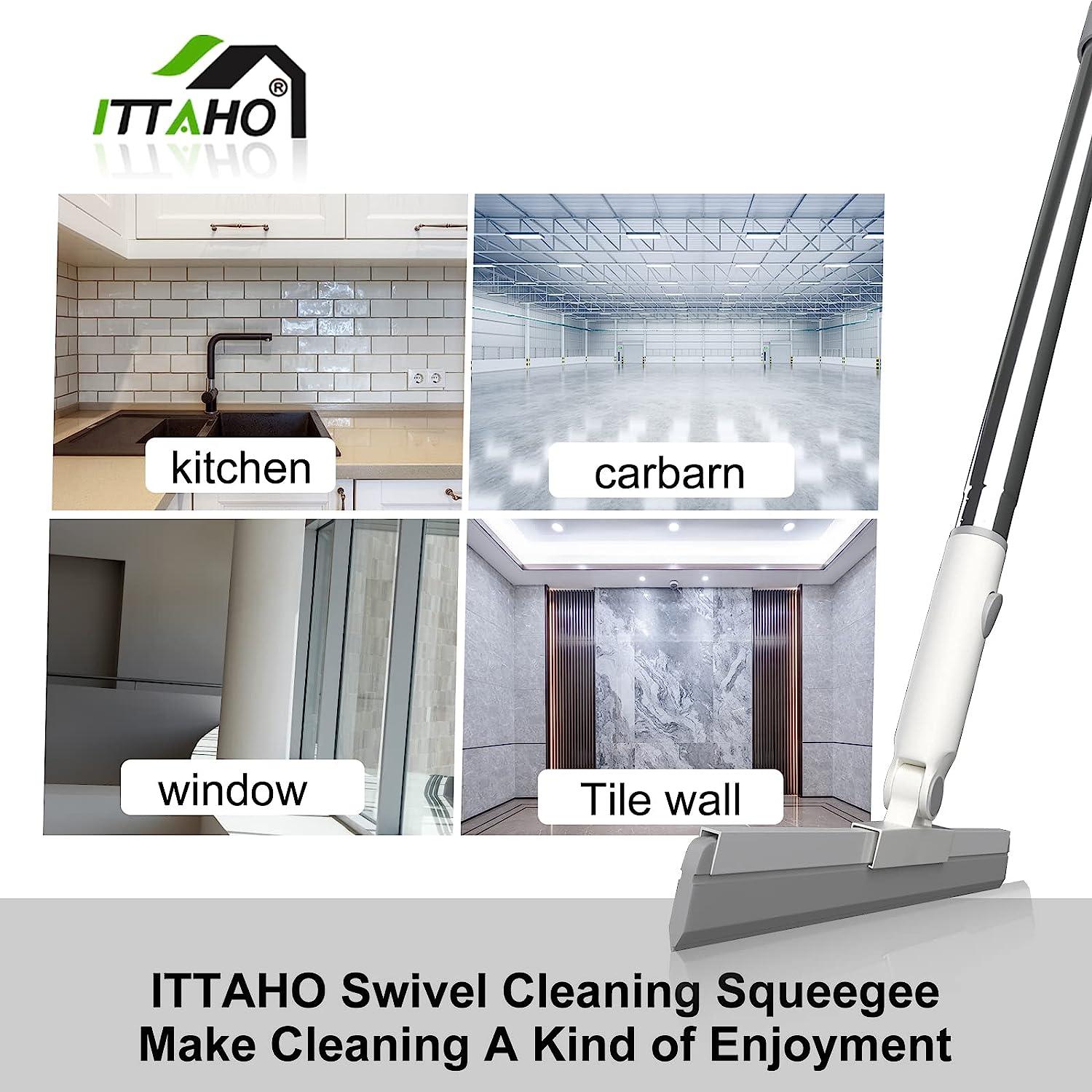 59 Tub Tile Scrubber, ITTAHO Stiff Bristles Cleaning Brush+Sponge wit