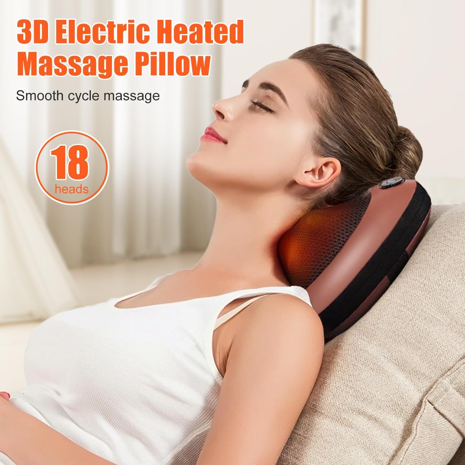 Shiatsu Massage Pillow & Device - Electric Back & Neck Massager with 18  Rotating Heads 3 Speeds - Ideal for Home Office & Car | International  Shipping Available | Buy Now with Express International Delivery |  GoSupps.com