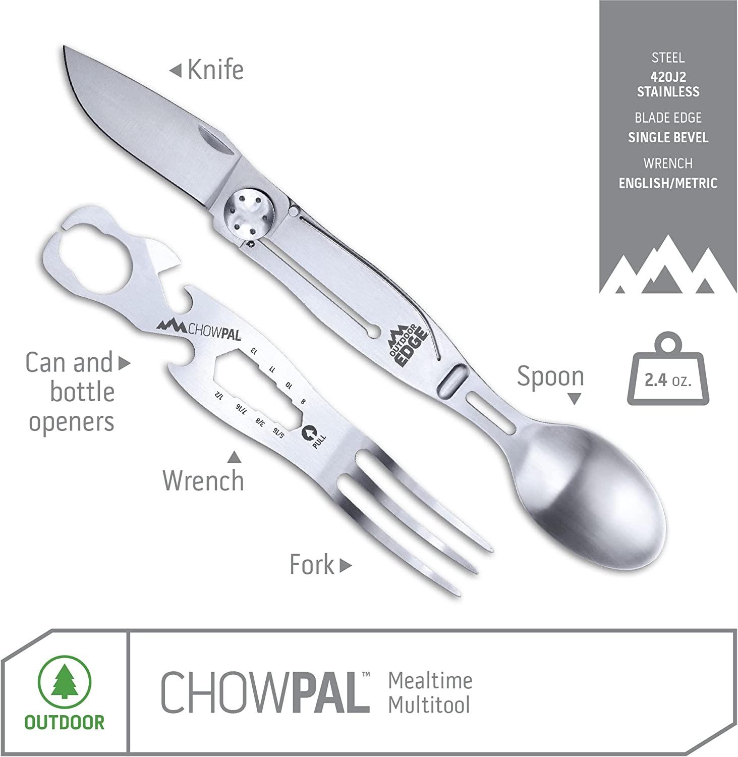 Outdoor Edge ChowPal Mealtime Multitool with Folding Knife, Fork