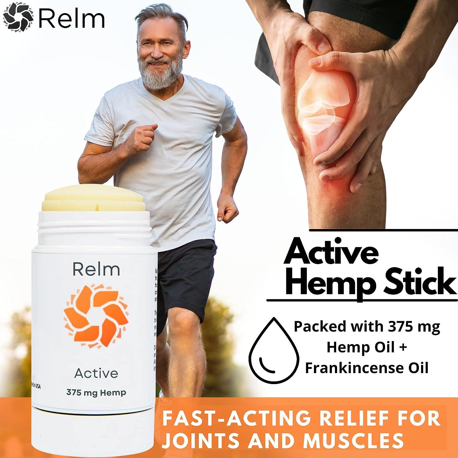 Hemp Relief Cream Relm Active Stick 375 mg Sore Muscle Relief