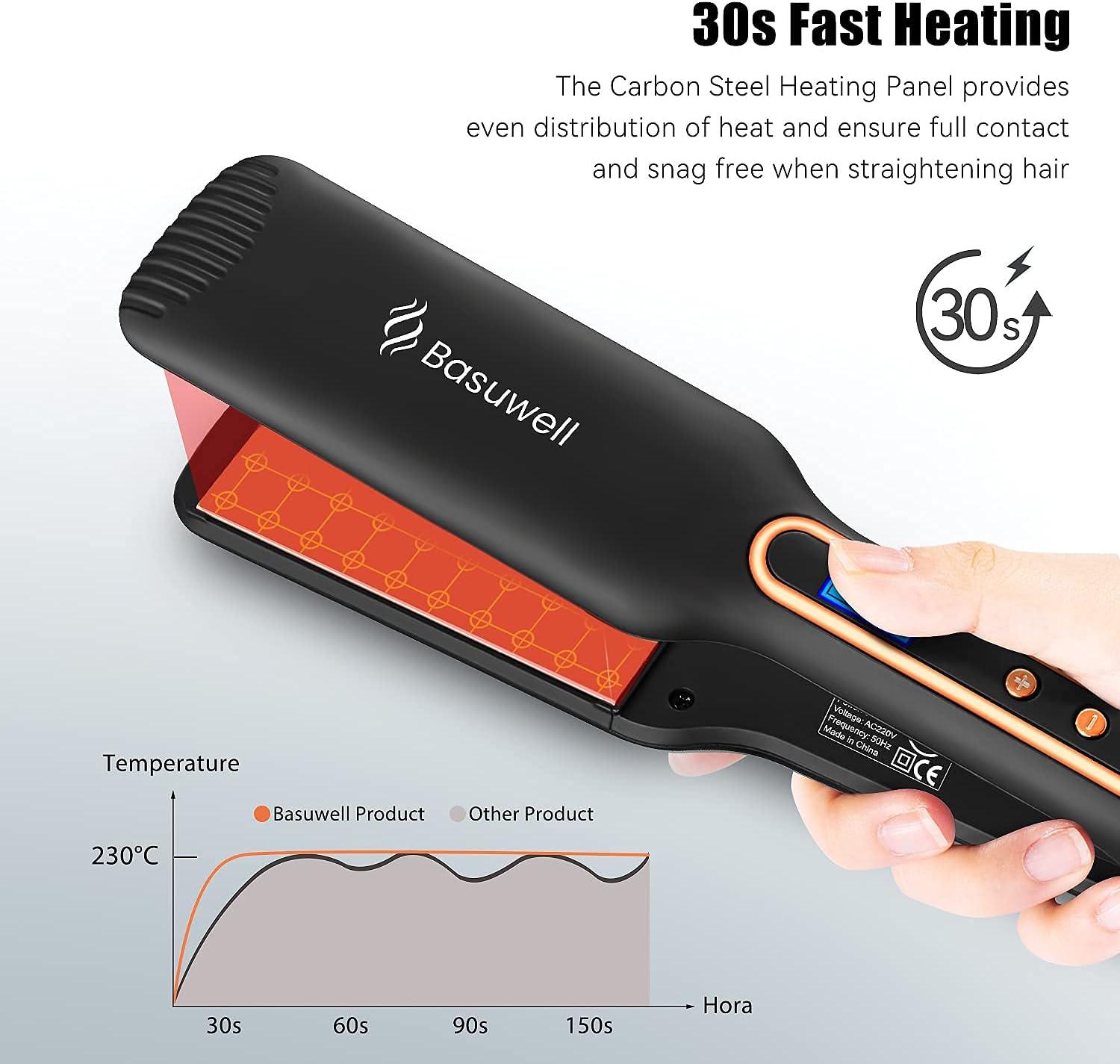 Basuwell Hair Straighteners Digital Display Flat Iron for Thick