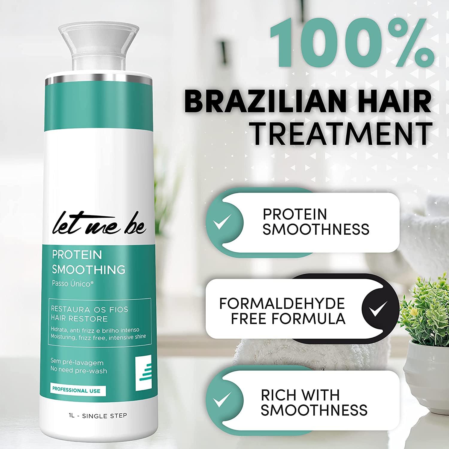 Let Me Be Hair Keratin Treatment | Brazilian Protein Smoothing Treatment |  Moisturizing, Frizz Free & Intensive Shine | Effective Keratin Straighten  Your Hairs | Single step treatment | bottle contains   - 1L.