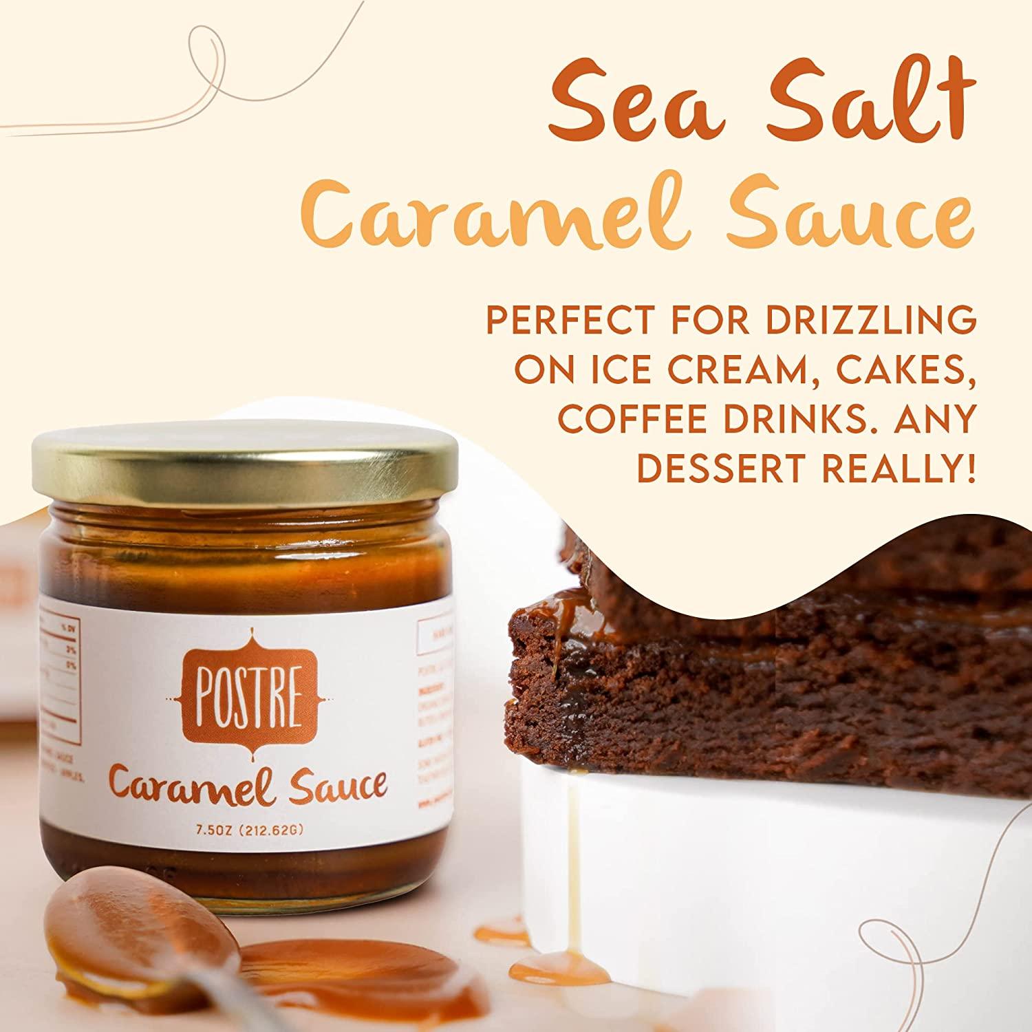Postre Sea Salt Caramel Sauce, Handcrafted Rich and Buttery Caramel