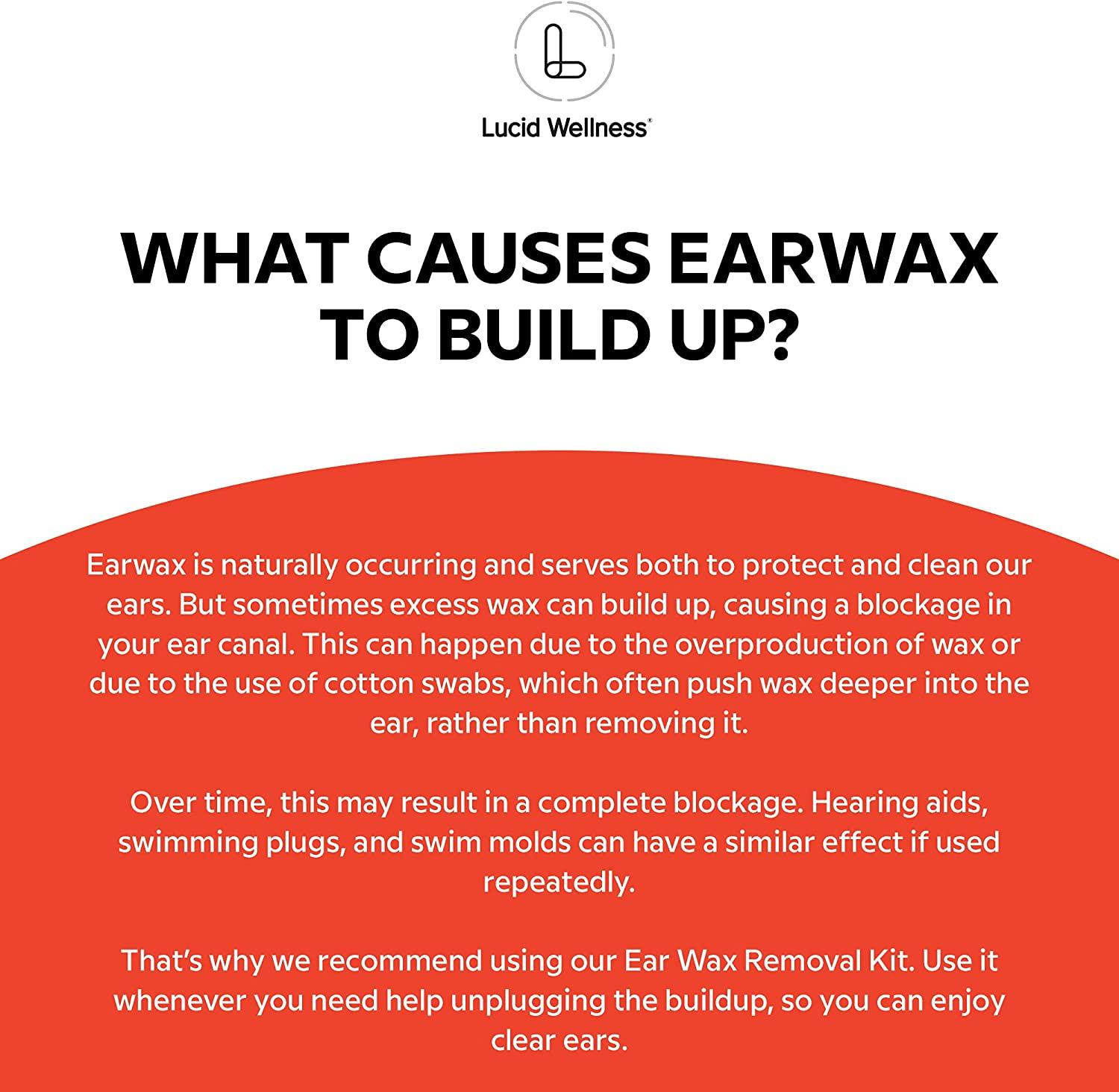 Lucid Wellness Ear Wax Removal Kit 6.5 Urea Hydrogen Peroxide Drops