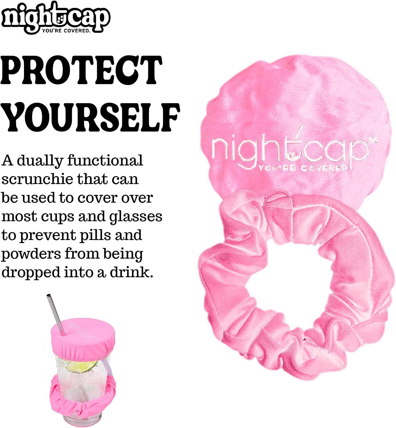 NightCap Drink Cover Scrunchie, 2 Pack- The Drink Spiking Prevention  Scrunchie 