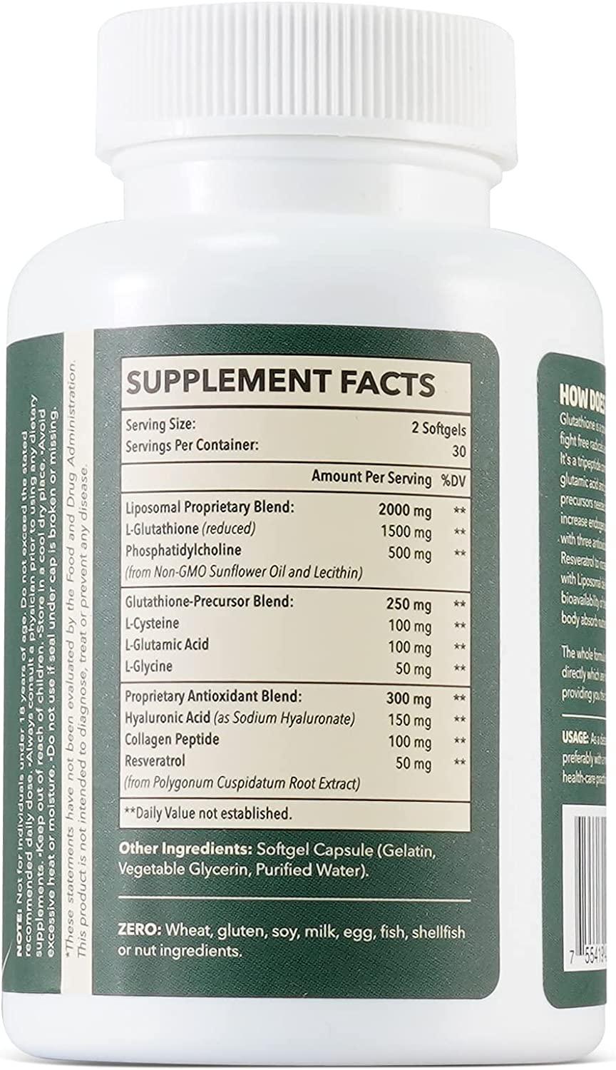 Liposomal Glutathione 2000 MG, 10x Better Absorption, Glutathione