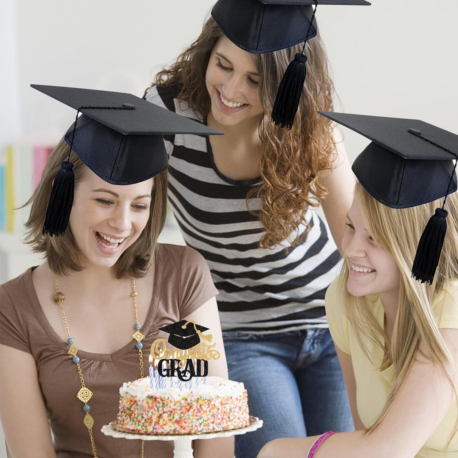 3Pcs Congrats Grad Graduation Cake Topper 2024 Class of 2024 Cake