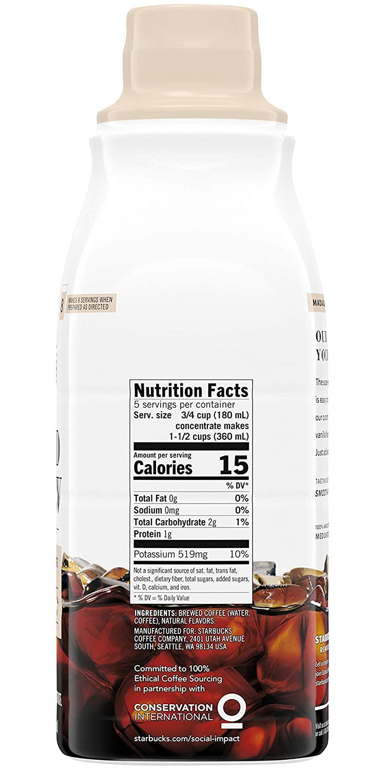 Starbucks Cold Brew Concentrate 32 Fl Oz Madagascar Vanilla + Caramel