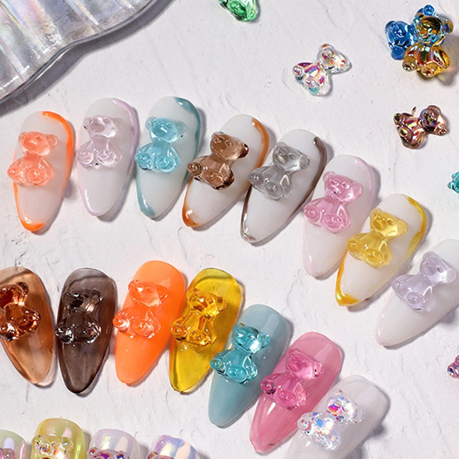 100 Pcs Gummy Bear Nail Charms Nail Charms for Acrylic Nails DIY Nail Art  Decoration Jewelry Making (10 Colors)