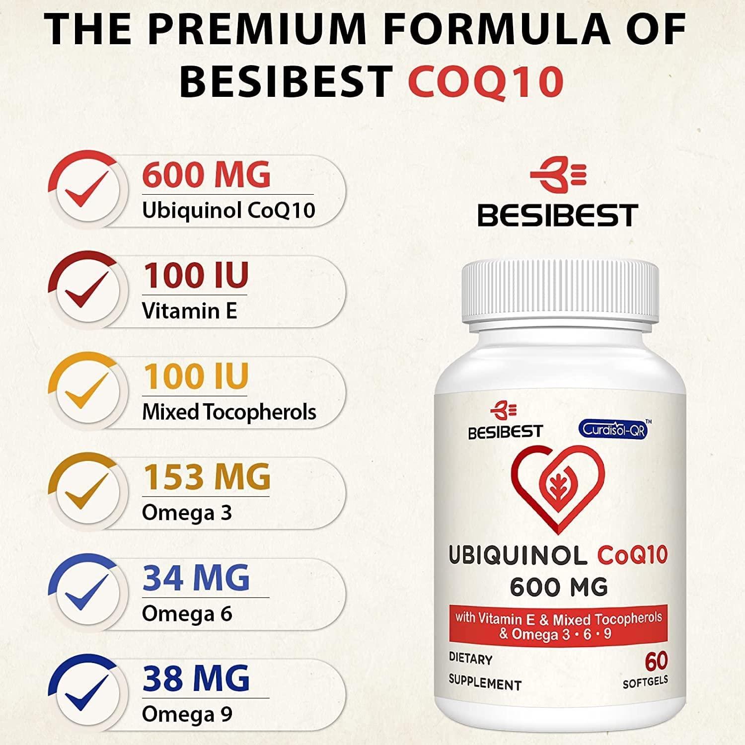 Ubiquinol CoQ10 600 mg Powerful Antioxidant for Heart Health Energy