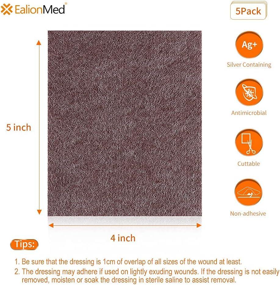 Silver Calcium Alginate Wound Dressing Pad 4x5 High Absorbency Non